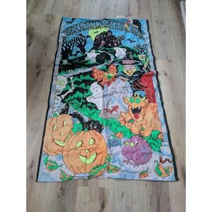 Vtg Halloween Wamsutta Fabric‎ Haunted Mansion Door Panel 56"x34"